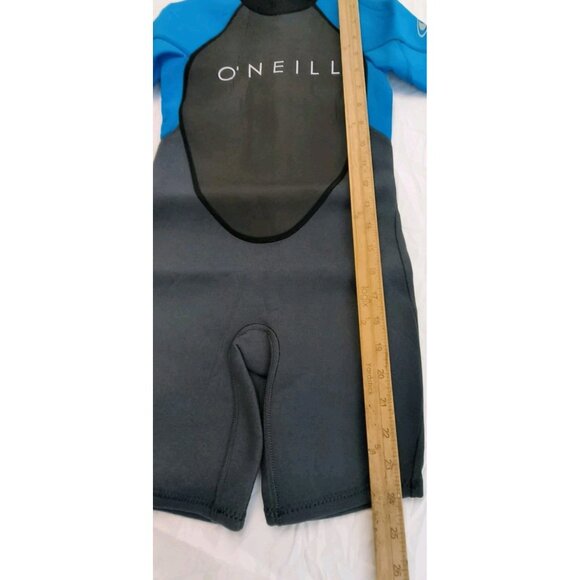 Kids Size US 6 O'Neill Black/Blue Rash Guard Nylon Spandex Zip Back - Picture 8 of 13